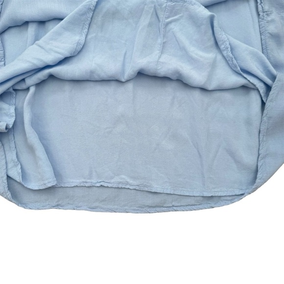 Lulus Smocked Midi Dress size Medium Light Blue Tie Shoulder Lined - Picture 6 of 9